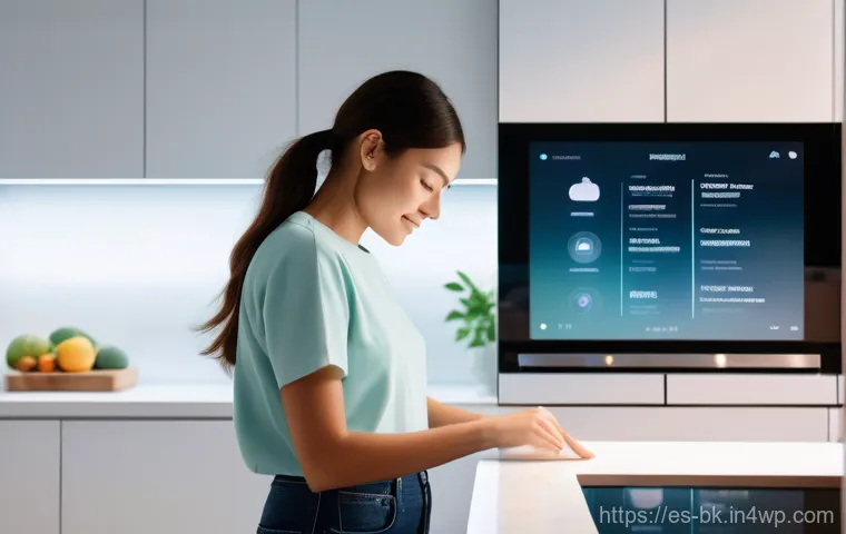제스처 기반 인터페이스의 시장 진입 전략 - **Prompt: Seamless Smart Home Interaction in a Modern Kitchen**
A diverse individual, wearing co...