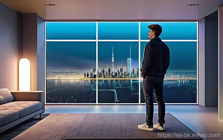 제스처 기반 인터페이스의 실제 사용자 경험 연구 - **Prompt 1: Futuristic Home Interface**
"A young adult, casually dressed in stylish yet comforta...