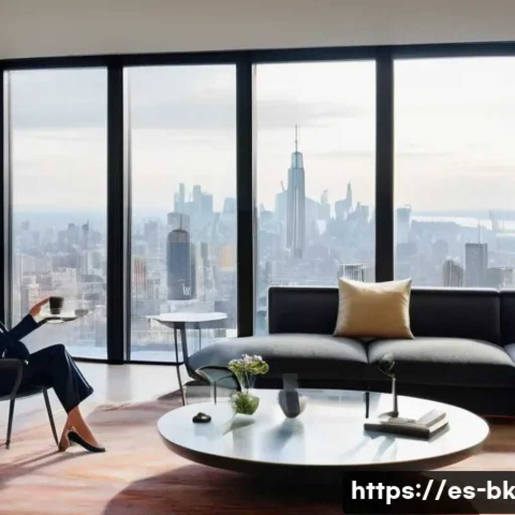 제스처 기반 인터페이스의 시장 트렌드 분석 - **Prompt:** A serene, ultra-modern living room bathed in soft, natural light, with large windows ove...