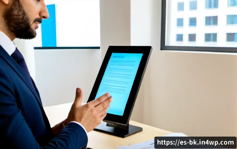 Home 17 제스처 기반 인터페이스의 법적 고려사항 - Photorealistic modern legal technology consultation in a bright Madrid office, Spanish UX designer d...